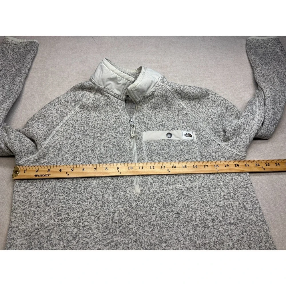 North Face Jacket Mens Medium Gordon Lyons 1/2 Zip Fleece Beige Brown Sweatshirt